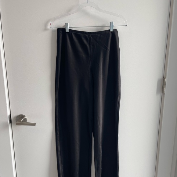 Reformation Gale Satin Mid Rise Bias Pant Black - Picture 2 of 6